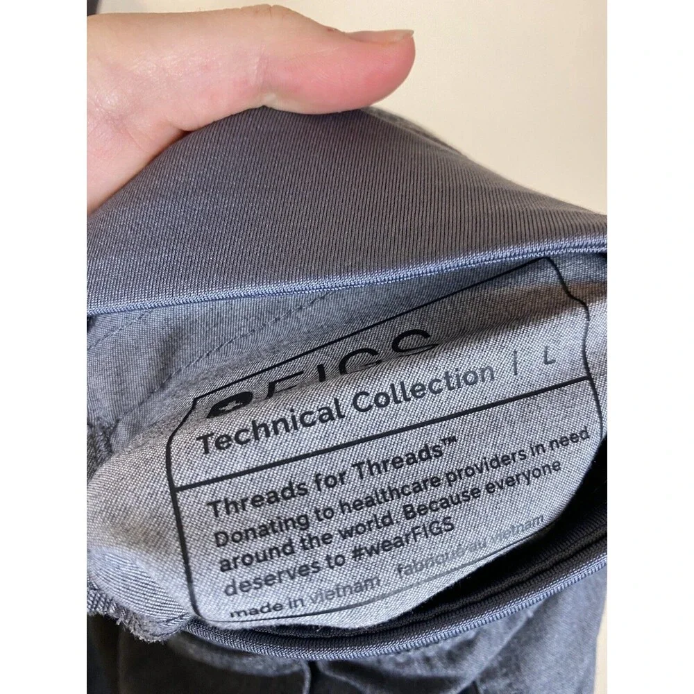 Figs Men's Scrubs Pants L Gray Axim Cargo Scrub Straight Leg Drawstring Elastic